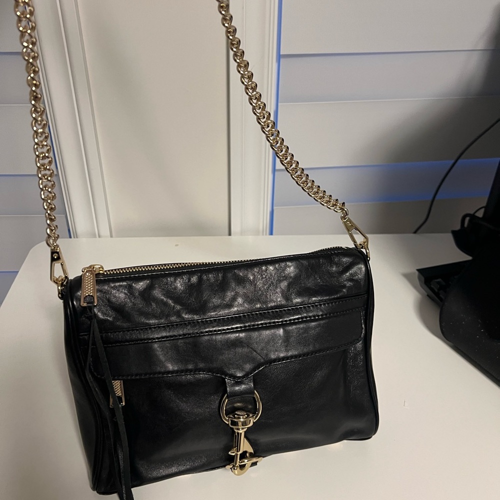 Rebecca Minkoff XL Black and Gold Crossbody Bag